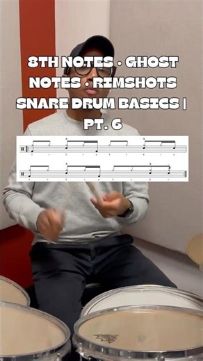 Snare Drum Basics Pt. 6 | How to Play 8th Notes, Ghost Notes & Rimshots