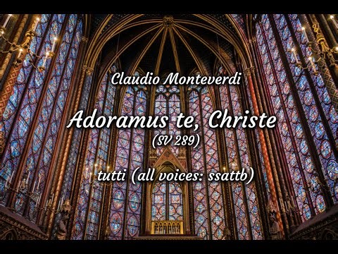 Adoramus te, Christe, C. Monteverdi, tutti (all voices: ssattb), rehearsal track