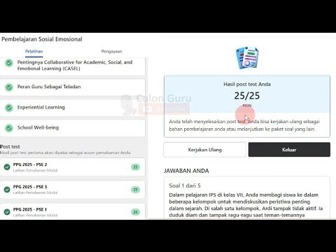 Post-Test Answer Key for Module 1 Social Emotional Learning to Get the Highest Score in PPG 2025