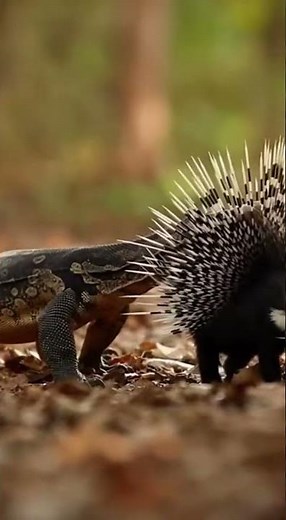 Nature's Ultimate Defense: How a Porcupine Survives a Monitor Lizard