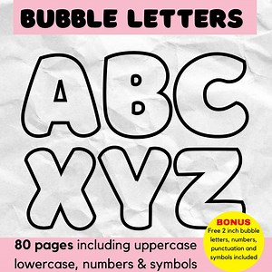 Large Bubble Letters Font Printable Letters Bubbly Lettering Bulletin Board Bubble Alphabet Letter Number Symbol Bubbly Letters ABC Capital - Etsy