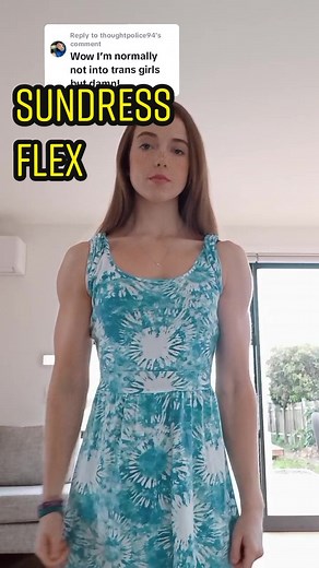 Muscle Mommy in Sundress: Flexing Lats in the Gym