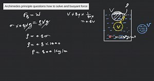 Archimedes principle questions how to solve and buoyant force... | Filo
