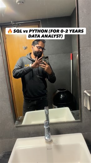 Mohammad Rahmatullah on Instagram: "SQL or Python — Which Is More Important for 0–2 Years Data Analyst Jobs? 1️⃣ SQL comes FIRST (no debate) Most data analyst jobs work directly with databases. SQL is used daily, Python is not. 👉 Without SQL, you won’t survive interviews. 2️⃣ Interviews test SQL more than Python Common interview focus: • Joins • Group By • Window functions Python questions are fewer and simpler. 👉 Strong SQL clears most shortlisting rounds. 3️⃣ SQL connects you to business dat