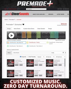 Customize download a cheer mix in under 10 minutes! See for yourself 👀 👉🏼 Pick Songs 👉🏼 Choose Voice Overs 👉🏼 Change Tempos 👉🏼 Plus More! Edit your music *instantly* Hear your customizations *instantly* Download your new cheer mix *instantly* This is No Wait Cheer Music! | CheerSounds Music