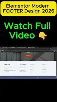 Next-Level Footer Design with ELEMENTOR 🚀 | Modern WordPress UI 2026