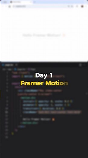 Day 1 Framer Motion: Installing Framer Motion and Creating Your First Animation #animation #motion