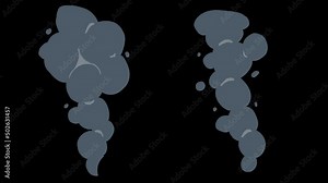 Animation of gray smoke. Drawn picture. Smoke from a fire. combustion product. Grey colour. Transparent background. Frame size 1920x1080 Stock Video