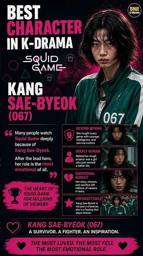 ❤️ Kang Sae-byeok (067): The Soul of Squid Game | Character Analysis & Hidden Meaning