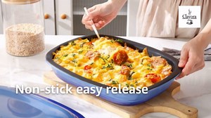 Ceramic Casserole Dish with Lid – 9x13 Stoneware Baking Dish with Lid for Oven, 2.57 Qt Large Deep Casserole Dishes for Oven, Non-Stick Glazed Covered Deep Casserole Dish Lasagna Pan, Dishwasher Safe, Gift for Home Chef (Blue)