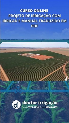 Curso Online de Projeto de Irrigação com IRRICAD e Manual traduzido em PDF