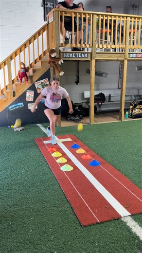 Cone drill day is all about drive, direction and power. We start with weighted balls or arms behind our back to build a strong push off the mound, while the cones encourage our drag leg and energy to move forward in a straight path. As we move to a full circle, the focus shifts to a springy plant leg and directing that energy at the right time for a powerful finish. 🦍🥎💪 | Elevate Sports Training
