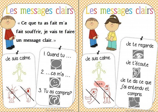 Eviter les conflits- le message clair - LA CLASSE DE PEPE