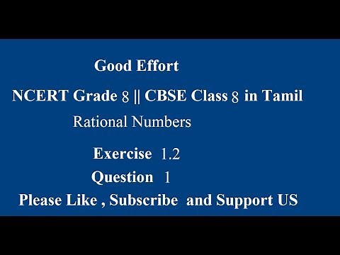 NCERT Grade 8 || CBSE Class 8 - Rational Numbers Exercise 1.2 Question # 1 in Tamil
