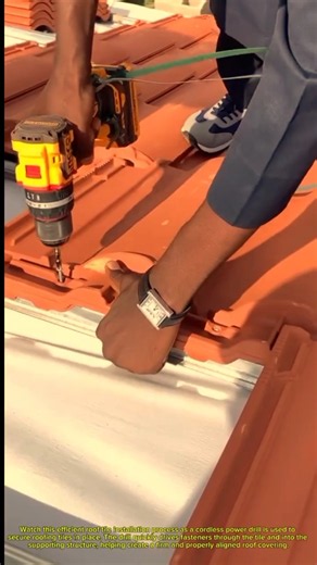 Fast Roof Tile Installation With a Powerful Drill