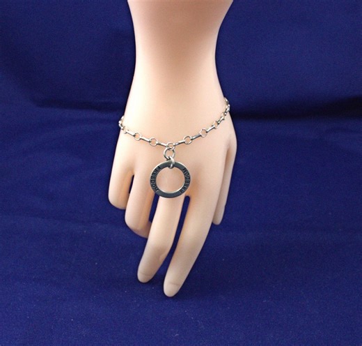 Freedom Circle Charm Sterling Silver bracelet - Etsy