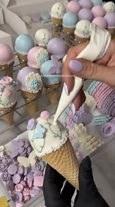 Anna Dubinskaya on Instagram: "Tutorial cake cone tutorial is available for subscribers🍦✨🌸 let me know your thoughts because I feel like I am 50/50😉"