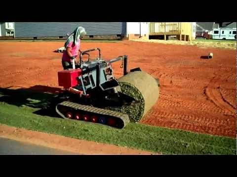 HOW TO LAY SOD BERMUDA GRASS LAYING MACHINE