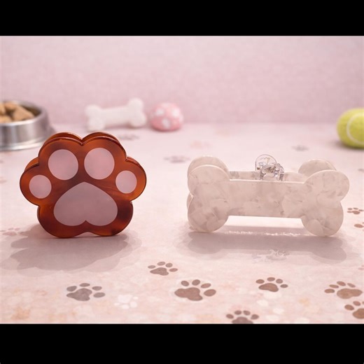 Paw Print Bone Hair Clip Set – Puppy Accessories for Dog Lovers - Etsy
