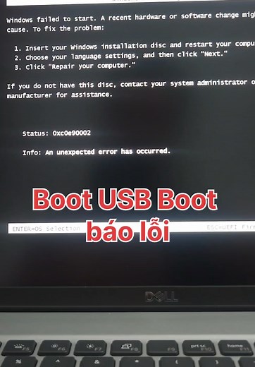 Khắc phục lỗi 0xc0e90002 khi Boot USB WinPE