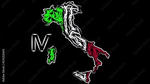 Animation Monza Italy. Coloring the map and flag