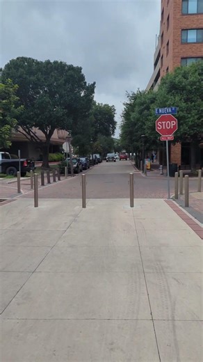 All-Way Stop Controlled Intersection on East Nueva Street at Hemisfair in San Antonio, Texas