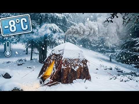 NOT Solo Winter Overnights | Heavy Snow Camping, Tent Setup & Hot Cooking ASMR