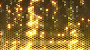 Loop background of gold sequins, in a hexagonal lattice. Suitable for music and dance visuals, parties, Christmas, birthdays, New Year's Eve or other celebration or anniversary. In 4K and HD. Stock Video