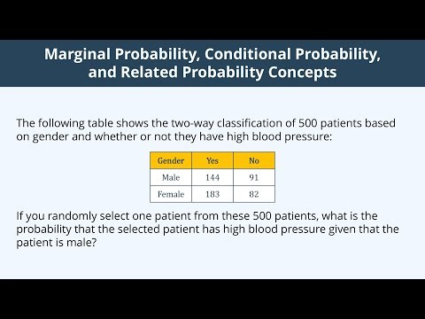 Marginal Probability, Conditional Probability, and Related Probability Concepts - 3