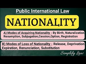 Nationality in International Law | Modes of Acquiring Nationality | Modes of Loss of Nationality |