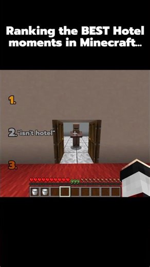 RANKING THE BEST HOTEL MOMENTS IN MINECRAFT... | #shorts