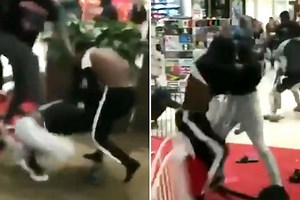 Massive fight breaks out in front of terrified kids in line to see Santa