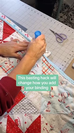 Lynn L. Thompson | This basting hack will change how you add biding to anything! Glue baste it!! 🤗 Yes, you read that right and before the quilt... | Instagram