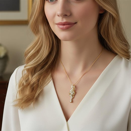 Vintage Musical Note Necklace, 18K Gold Plated Zircon Pendant, Art Deco Swirl Jewelry, Music Lover Gift, Elegant Mother's Day Gift - Etsy UK