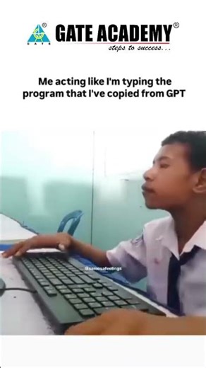 Me acting like I'm typing the program that I've copied from GPT