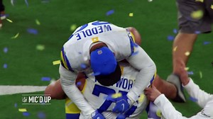 Rams celebrate on field after winning Super Bowl LVI