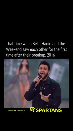 History Overdosed on Instagram: "Bella Hadid and The Weeknd (Abel Tesfaye) saw each other for the first time after their breakup at the Victoria’s Secret Fashion Show in November 2016. Bella was walking the runway while The Weeknd was performing his song “Starboy.” It was a highly talked-about moment because the two had split just weeks earlier, and the encounter was both emotional and professional. Bella stayed composed and confident on the runway, while The Weeknd appeared slightly nostalgic a