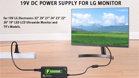 19V Monitor Power Supply Replacement for 19Volt 3.42A LG Monitor & LED TV, Compatible with LG 32" 27" 24" 23" 22" 20" 19" LCD/LED HD Widescreen Displays, 19Vdc Power Adapter Cord Charger.