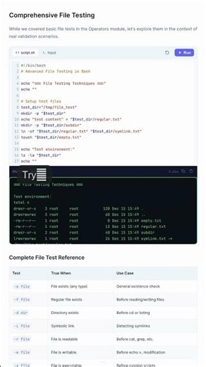 File Testing - Bash Tutorial — in 30 seconds #Bash #Shell #Linux