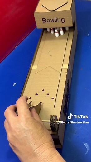 DIY Bowling game Cardboard #foryou #diycraft #fyp