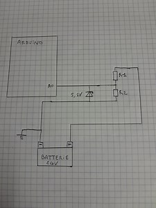 Mesurer une tension batterie 24v avec un arduino