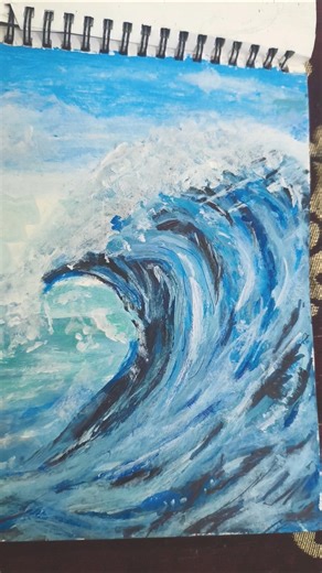 how to draw sea wave#sea#shorts