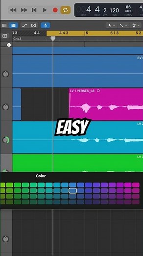 Quick way to colour your tracks in Logic Pro #logicpro #logicprox #logicprotips
