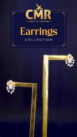 DLITE by CMR presents Unique Diamond Stud Earrings with Rectangle & Petal Design.#cmrjewellers #cmr