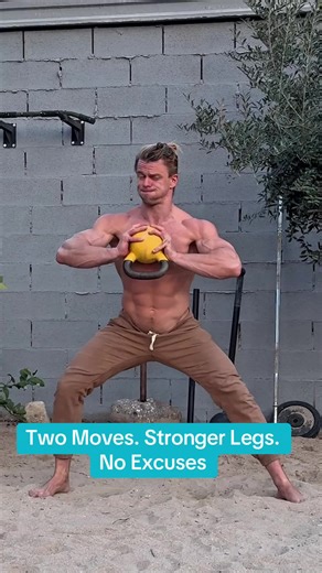 Here are two flow state drills to build real leg strength. First — side to side lunge, squeeze the kettlebell hard in front of your chest. Create tension. Feel the ground. Control the shift. Second — side to side lunge jump. Release that stored energy. Explode. Land soft. Own the position. Tension. Rhythm. Flow. Strong legs move with awareness. #kettlebell #power #training