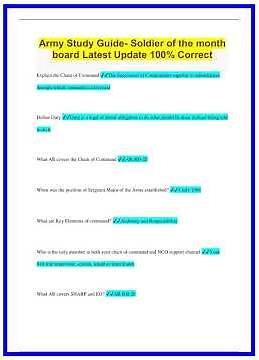 Army Study Guide Soldier of the month board Latest Update 100 Correct850 636x882