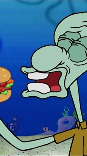 this is what happens when you #TakeABite 🍔 #spongebob #squidward #krabbypatty #lovestory #funny #cartoon