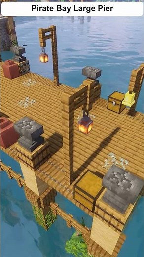 Minecraft Pirate Bay Large Pier | Coastal Dock Inspiration #shorts