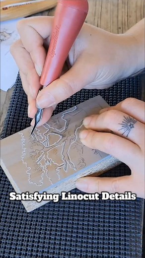 Details of an oak tree linocut carving. #californialandscape #artprocess #linocut #oaktree #printmaking | Sidecar Press