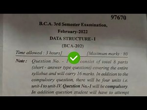 MDU BCA 3rd Sem DS Question Paper 2022